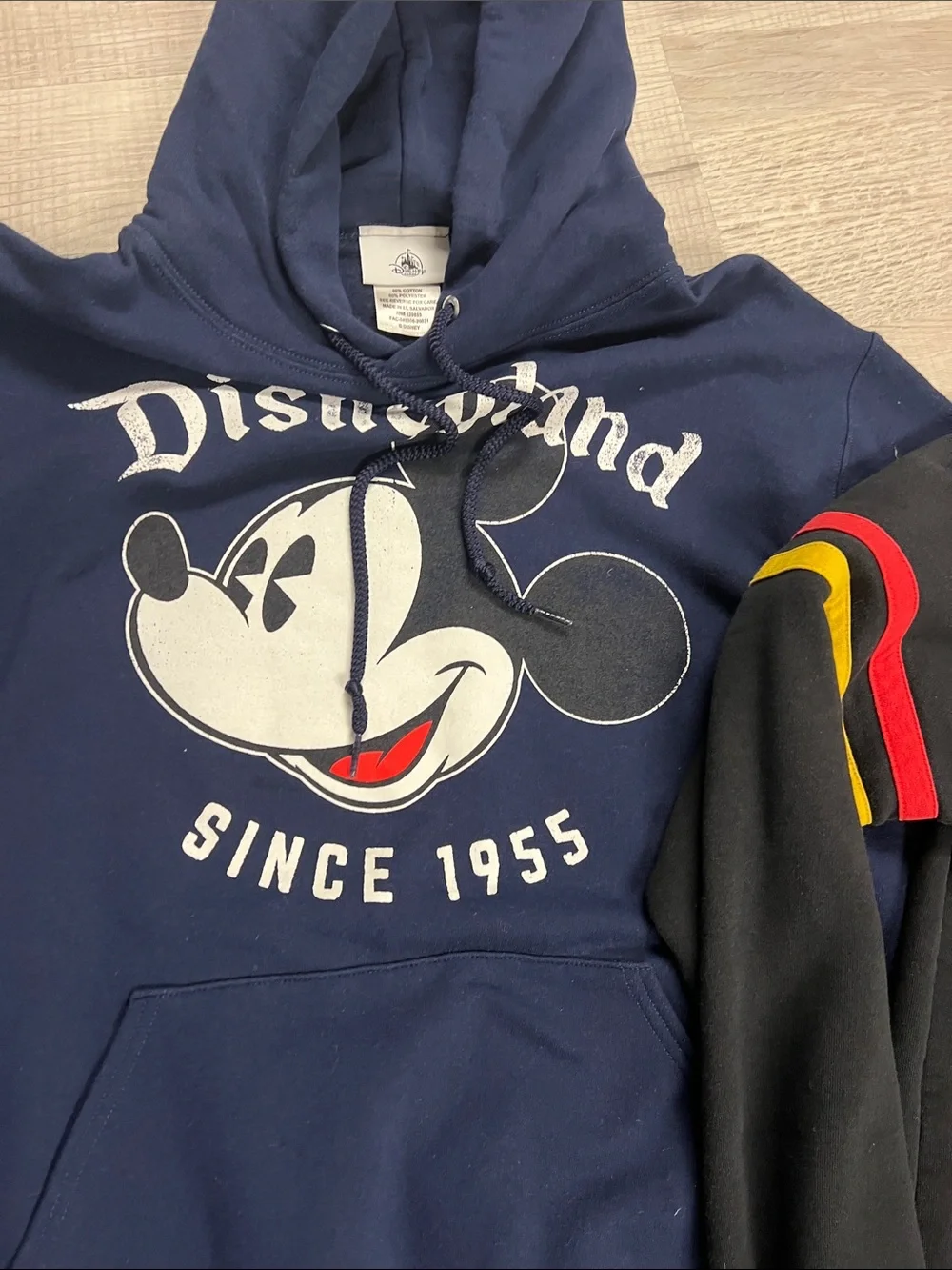 Disney unisex Navy Hoodie & Black Crewneck with Mickey Graphics sz Small